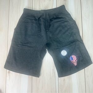 Rapid Dominance, Skull Flag Graphic Shorts Charcoal‎ Size Medium NWOT